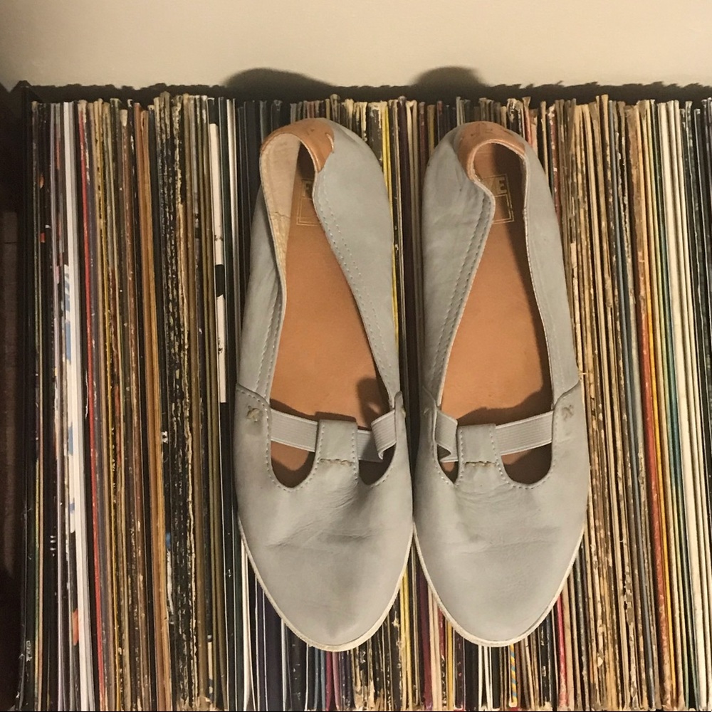 Pale Blue Frye Leather Sandals